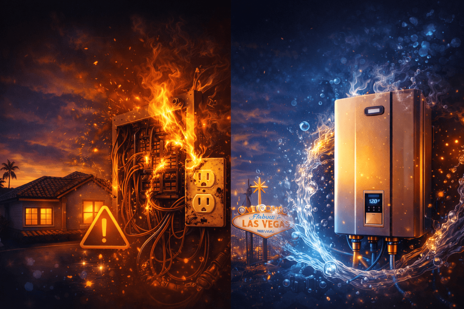 Modern tankless water heater installed on a wall